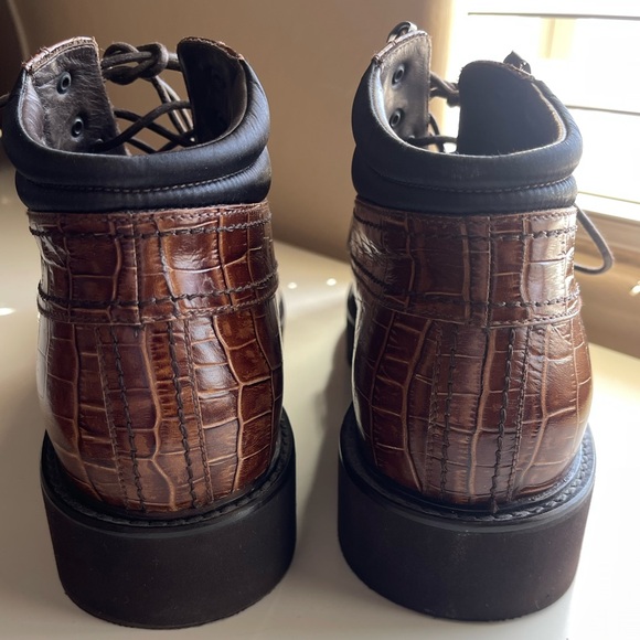 Emporio Armani Faux Croc Leather Lace-Up Men’s Boot main image 8